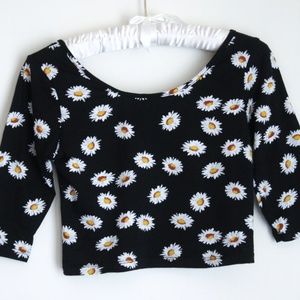 Crop Top Daisy Flower Indie Cottagcore Farmcore